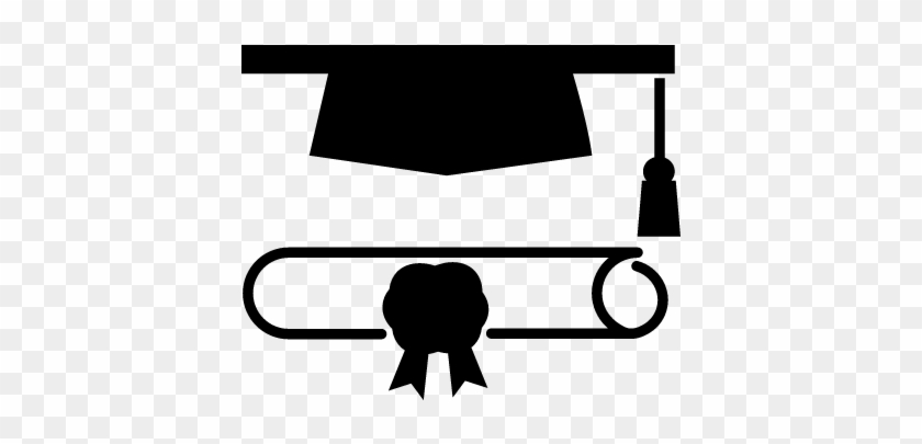 Graduation Hat With Diploma Vector - Diploma Logos #828696