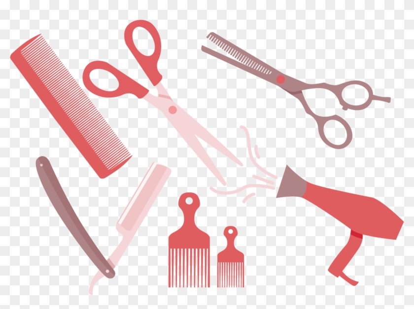 Comb Euclidean Vector Hairdresser Scissors - Vectores Cortes De Cabello Hombres #828888