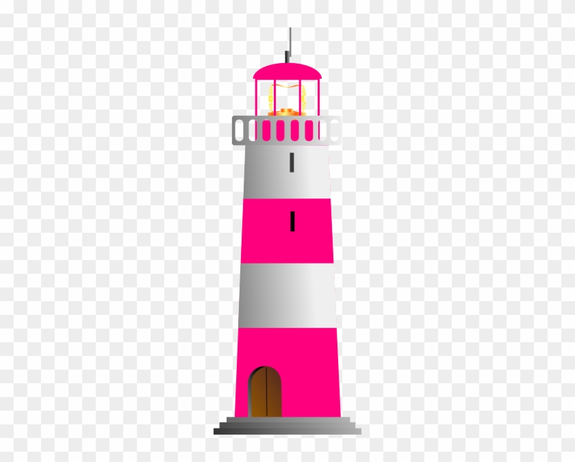 Lighthouse Clipart Pink - Black Striped Lighthouse Shower Curtain #828926