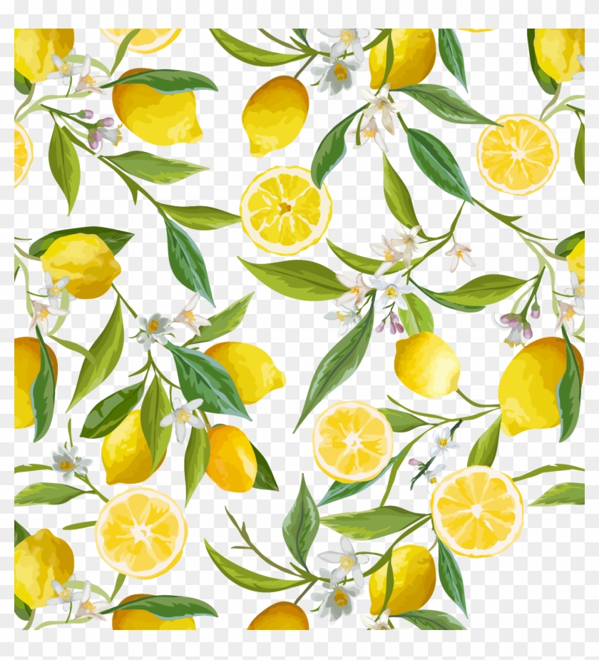 Lemon Flower Stock Photography Clip Art - Lemon Seamless Pattern #829139