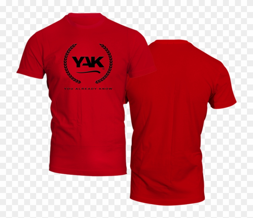 Yak Stylish Short Sleeve T Shirt 4 2 Red Front Back - T-shirt #829217