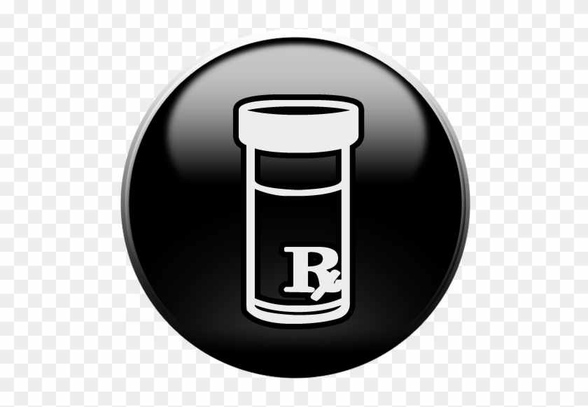 Rx Prescription Bottle Glossy Button Clipart Image - Medical Prescription #829234