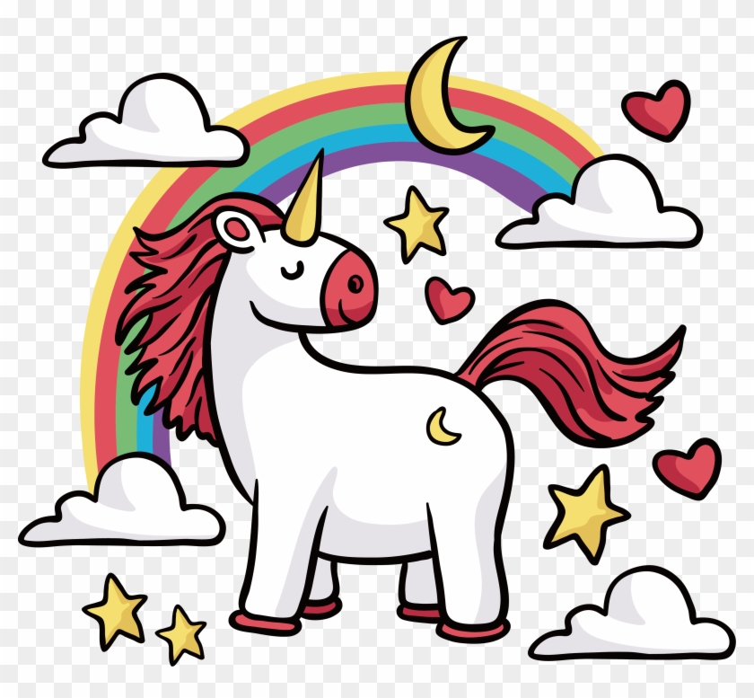T-shirt Unicorn Horse Rainbow - Rainbow Cute Unicorn Tote Bag M186r #829243