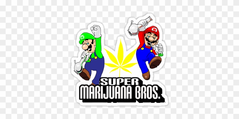 Super Marijuana Brothers T Shirt Sticker - Super Mario Weed Bors #829327