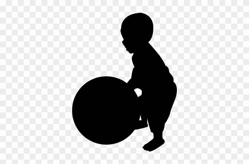Kid Playing With Ball - Baby Feet Silhouette No Background #829575
