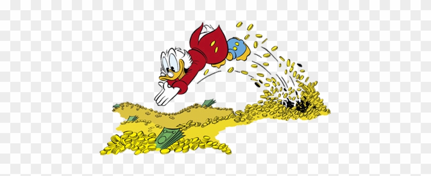 Uncle Scrooge Mcduck Wallpaper Containing Anime Titled - Scrooge Mcduck Diving Into Money #829700