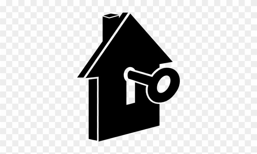 House With Keyhole Vector - Home Key Icon #829754