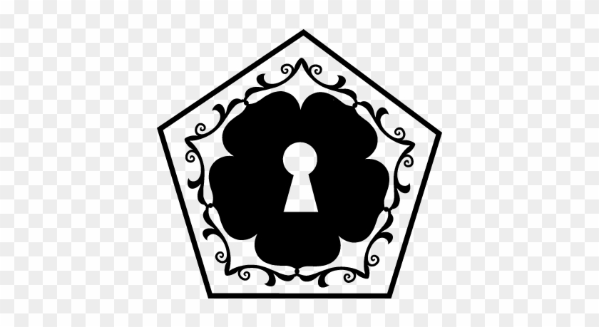Keyhole In A Flower Surrounded By Floral Design In - Flower Inside A Circle #829780