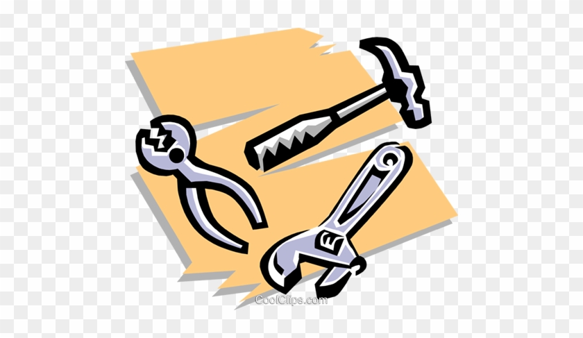 Hammer, Pliers, Wrench Royalty Free Vector Clip Art - Industrial Technology Clipart #829888