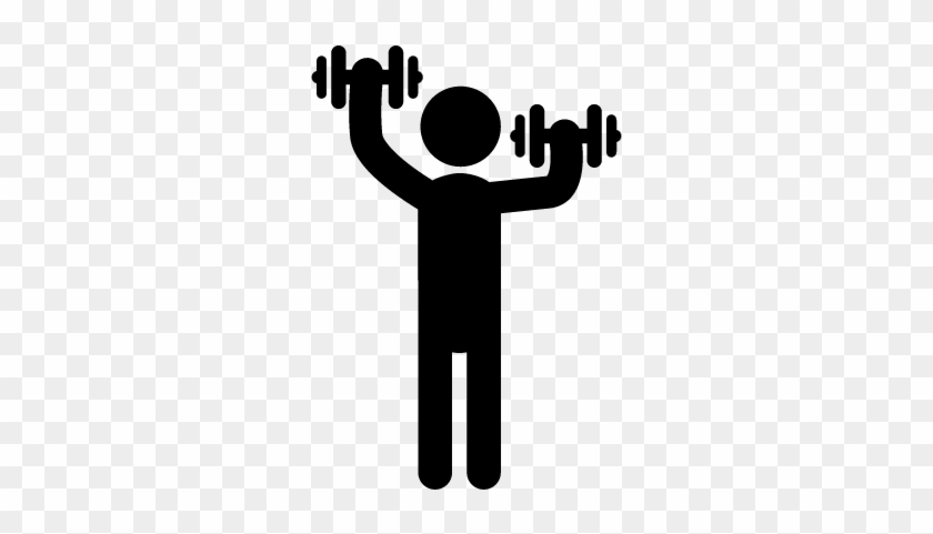 Standing Man Silhouette Lifting Dumbbells Vector - Exercises For Diabetes #830294