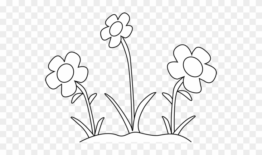 White Flower Clipart Black N White - Black And White Flower Clipart #830344