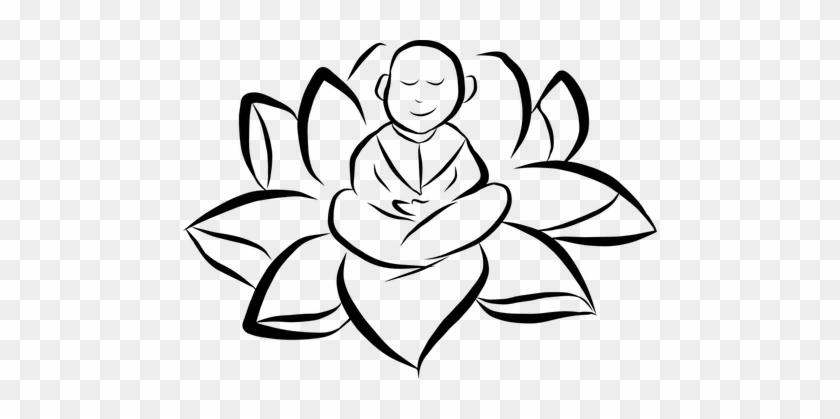 Meditating On A Lotus Flower - Desenhos De Pessoas Meditando #830412