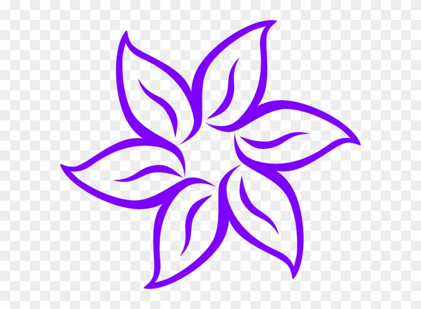 Purple Lily Clip Art At Clker - Flower Clipart Black And White #830424