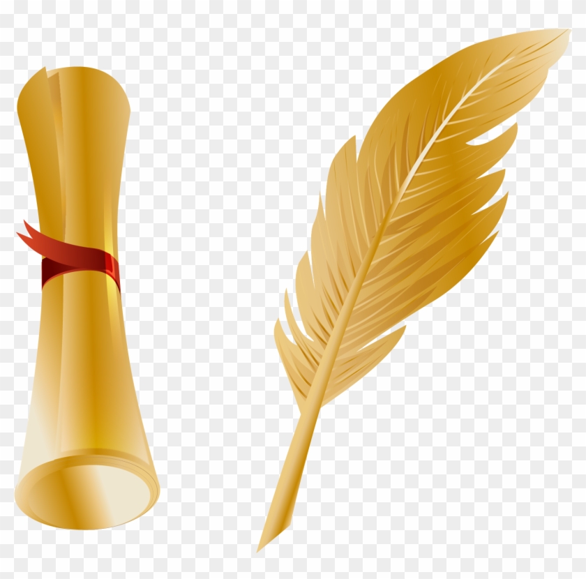 Paper Quill Pen Feather - Quill Pen Png #830608