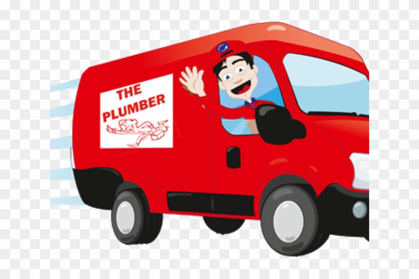 Plumbing Van Cliparts - Red Van Cartoon #830670