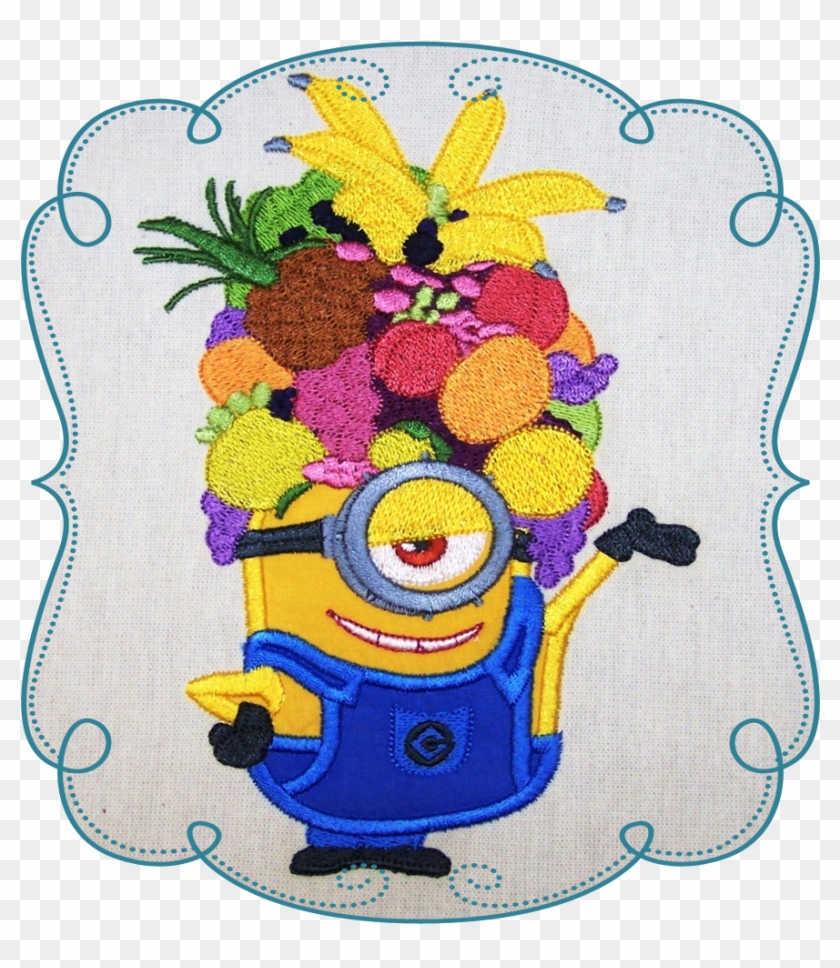 Fruit Basket Minion Applique Machine Embroidery Design - Embroidery #830699