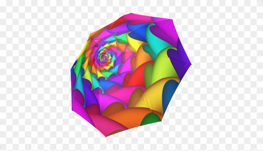 Psychedelic Rainbow Spiral Umbrella Foldable Umbrella - Umbrella #830772