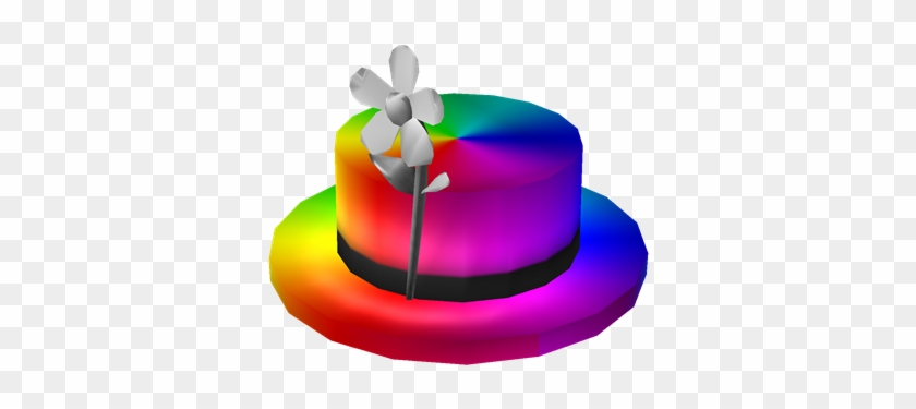 Pretty Rainbow Flower Top Hat - Pretty Rainbow Flower Top Hat #830814