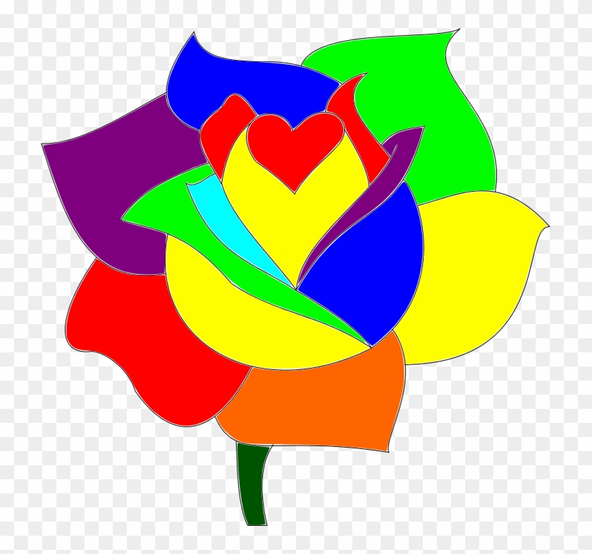 Image - Rainbow Flower Drawing #830834