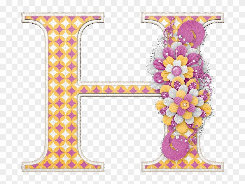 Alfabeto Letras May&250sculas Adornadas Con Flores - Letras H Con Flores #830838