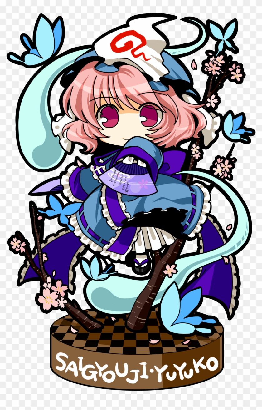 Blue Dress Butterfly Character Name Cherry Blossoms - Cartoon #830853