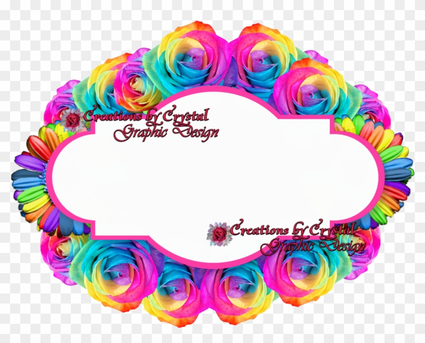 Cbyc Custom Borders Floral, Cbycgraphicdesign, Creations - Rose Borders Rainbow #830858