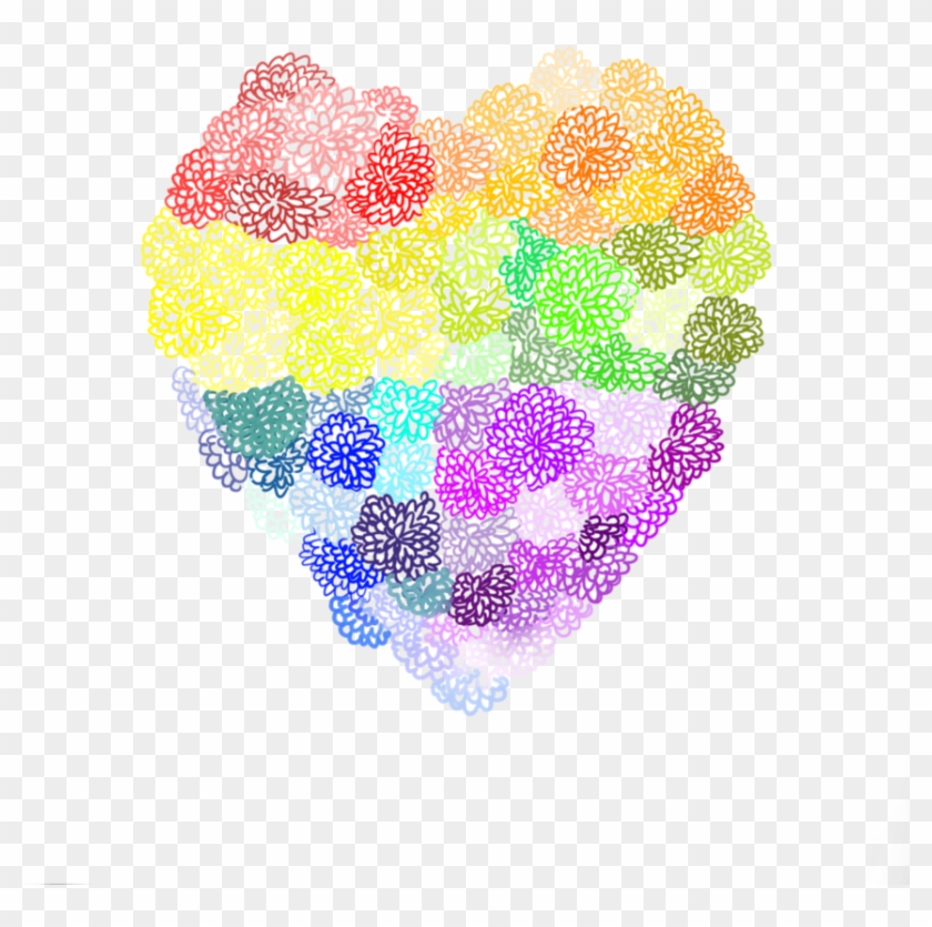 Rainbow Flower Heart Trans By Coolcat1239 - Heart #830867