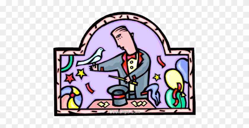 Magician With Props Royalty Free Vector Clip Art Illustration - Cartoon #830998
