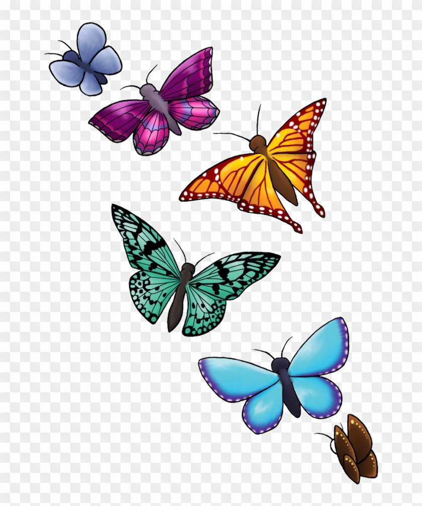 Here You Will Find Various Six Flying Butterflies - Desenhos De Borboletas Para Tatuagens #831063