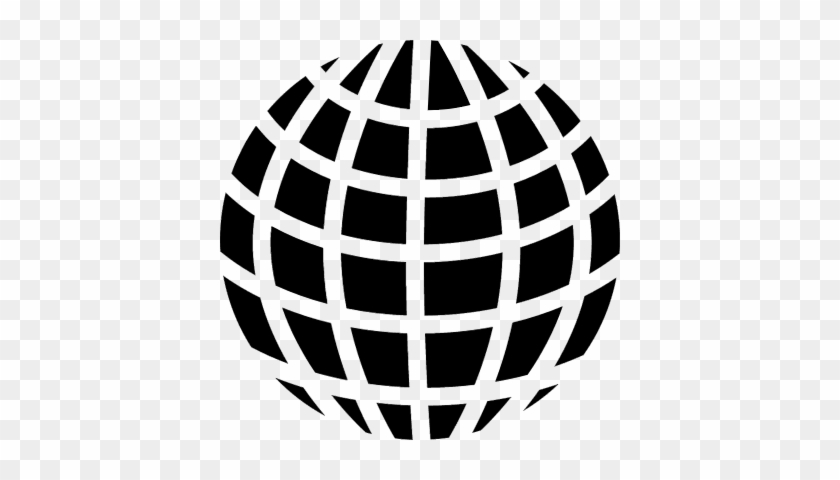 Earth Grid Symbol Vector - Globe Routes Black And White #831206