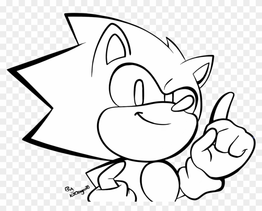 A Small Classic Sonic Sketch - Classic Sonic Black And White #831477