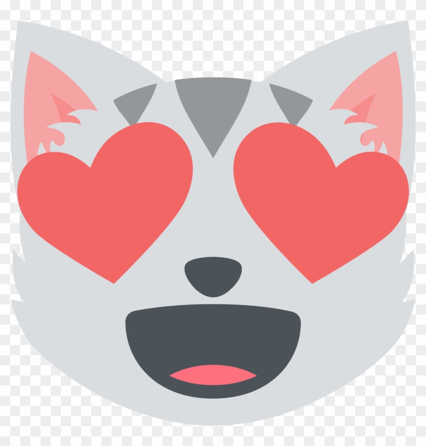 Mall Animal Cliparts 28, Buy Clip Art - Apparel Printing Emoji Smiling Cat Face With Heart #831534