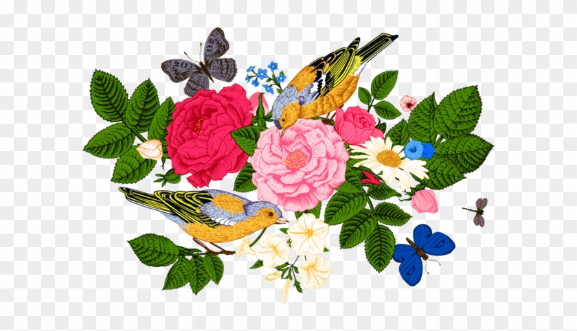 Spring Birds - Victorian Style Flowers #831649