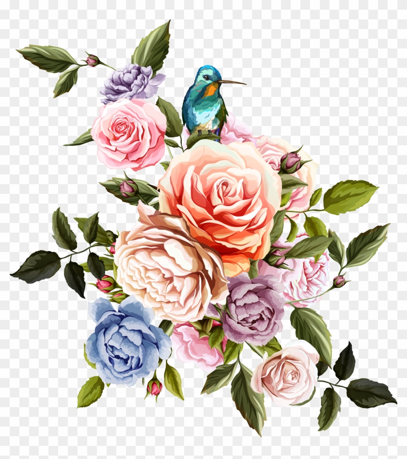 Beach Rose Flower Euclidean Vector - Flowers And Birds Png #831674