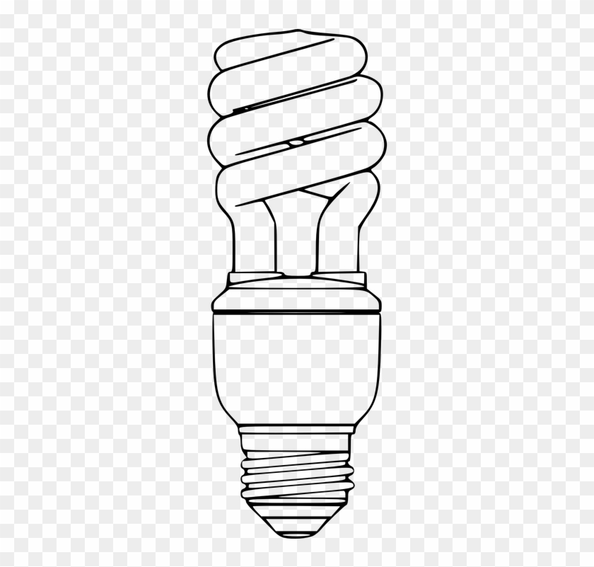 Lamp Clipart Tube Light - Cfl Light Bulb Drawing #831951