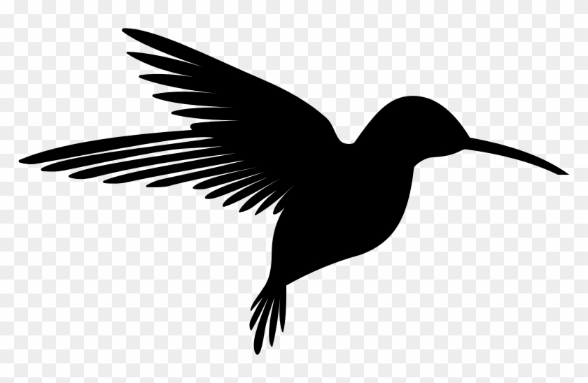 Silhouette Clipart Hummingbird - Silhouette Of A Hummingbird #832400