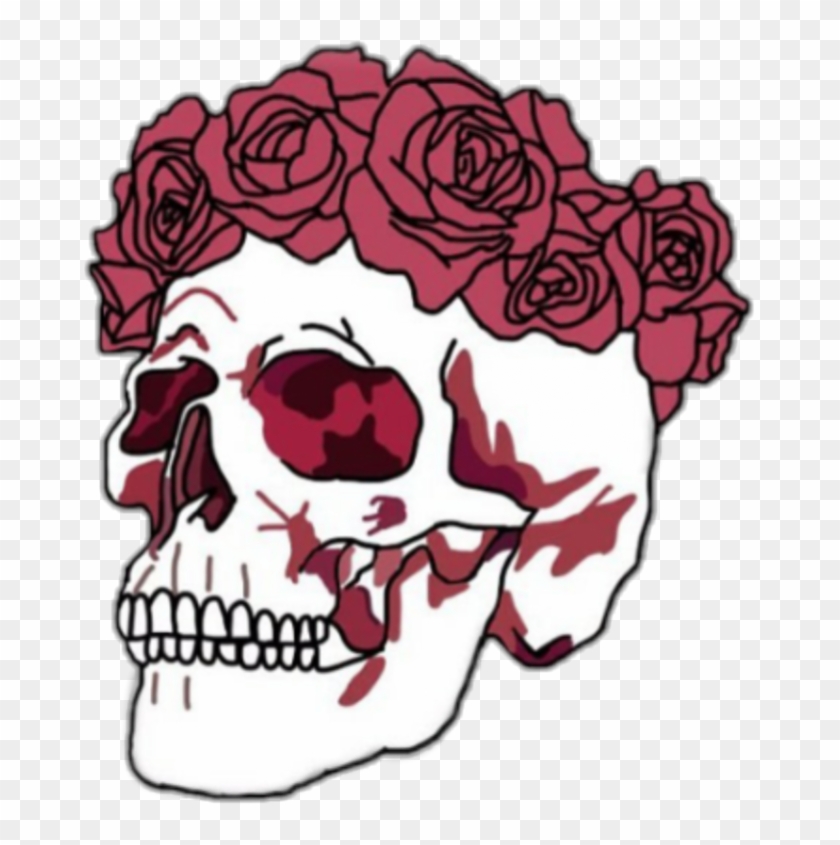 Freetoedit Skull Tumblr Rose Red Redlove White Redlove - Skull With Crown Transparent #832425