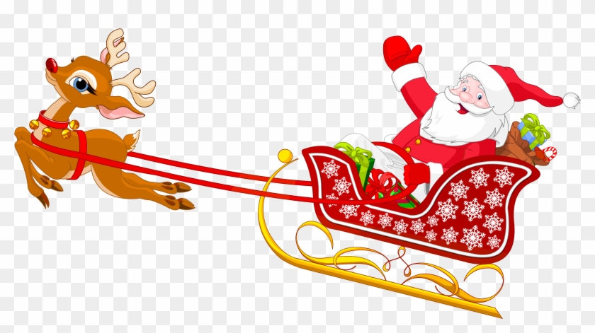 28 Collection Of Santa Sleigh Clipart Png - Santa Claus With His Sleigh #832462