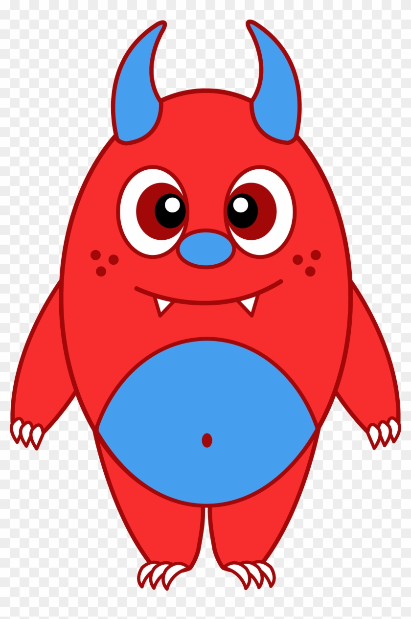Cartoon Monsters Clip Art - Little Red Monster - Free Transparent PNG  Clipart Images Download