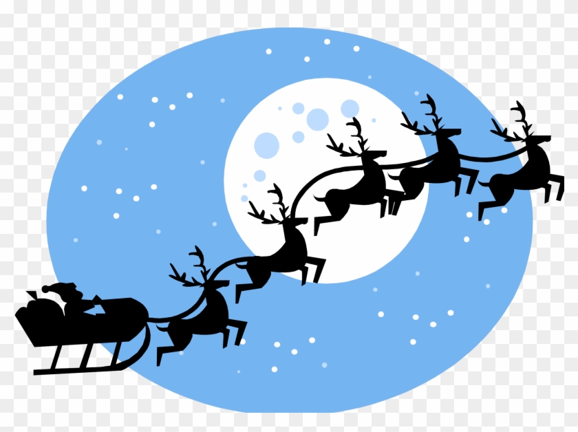 Santa In Flying Sleigh - Christmas Day #832501