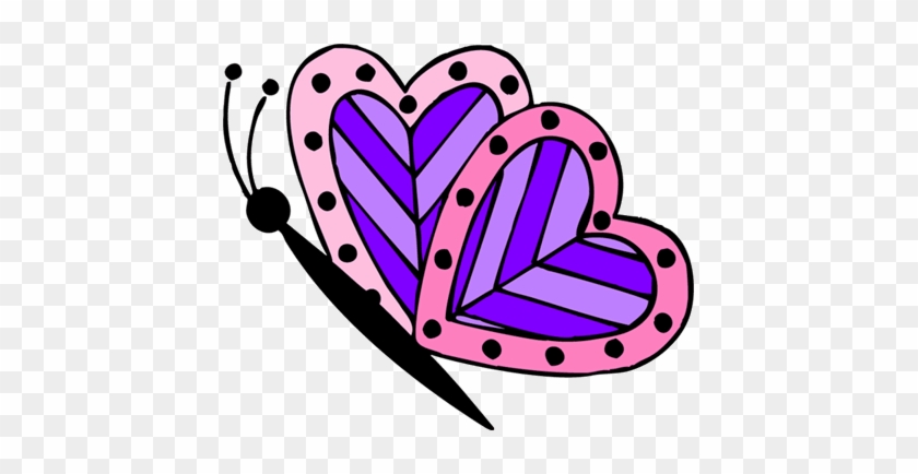 Clip Art Design Heart - Heart Butterfly Clip Art #832680