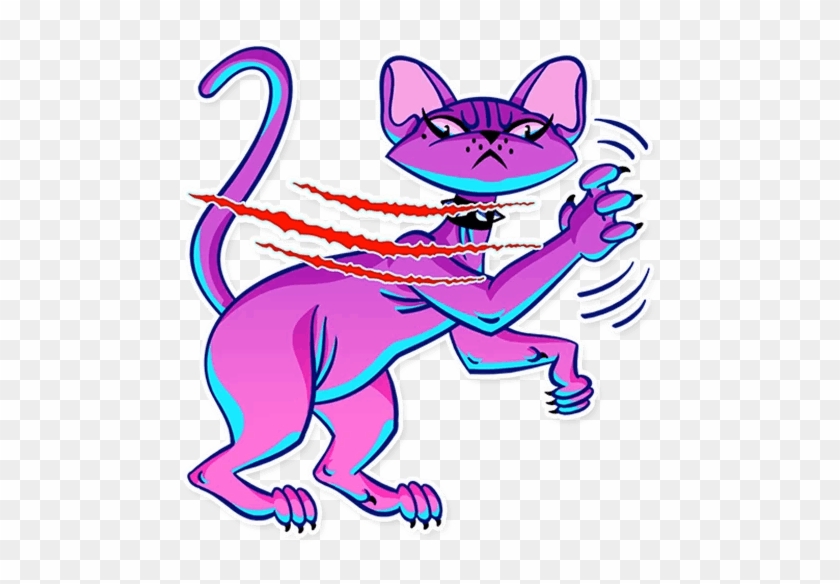 Sticker Cat Telegram Whiskers Clip Art - Стикеры Неоновый Демон #832788