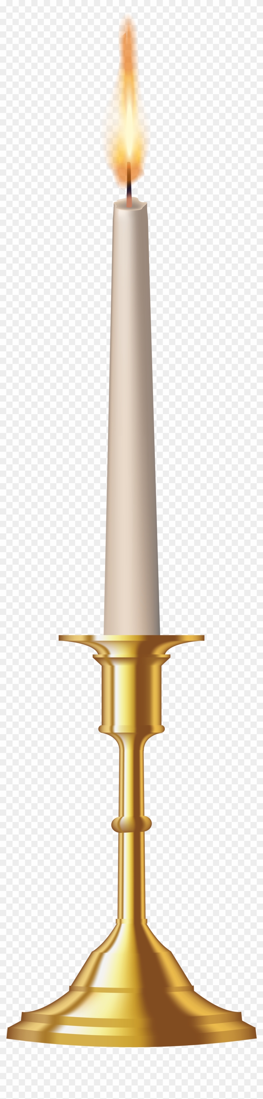 Golden Candlestick Png Clip Art - Candle Stick Clipart Png #833954