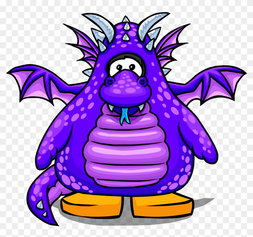 Purple Dragon Player Card - Club Penguin Dragon Costume #834066