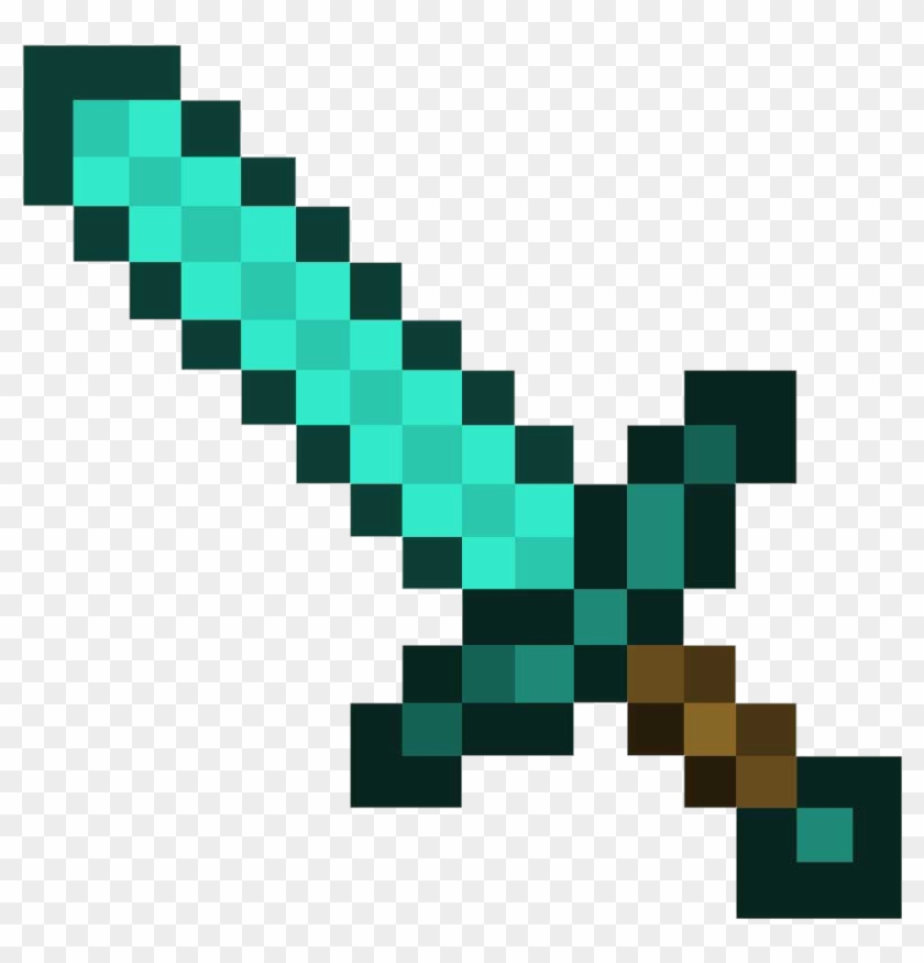 Minecraft Clipart Chick - Minecraft Diamond Sword Png #834101