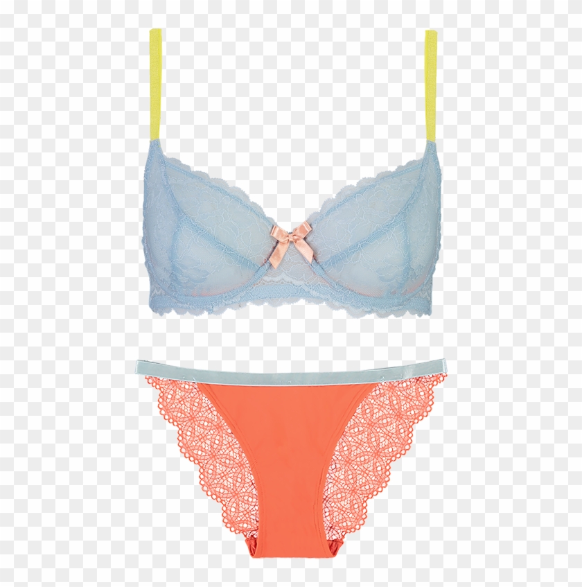 Edition Pale Blue & Lace Orange Set Sett01 1004palebluelaceorange - Panties #834172