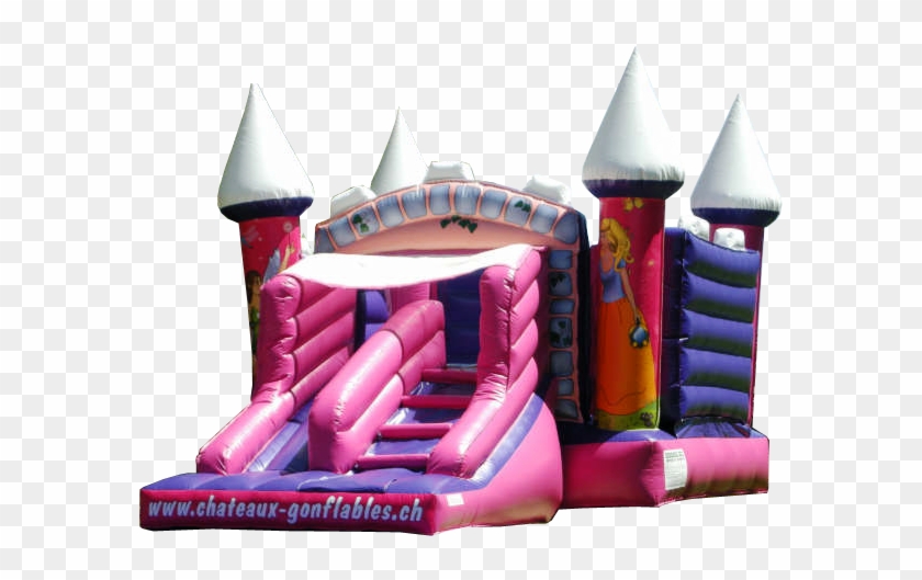 Cool Chateau Gonflable Toboggan Princesse With Chateau - Inflatable #834381