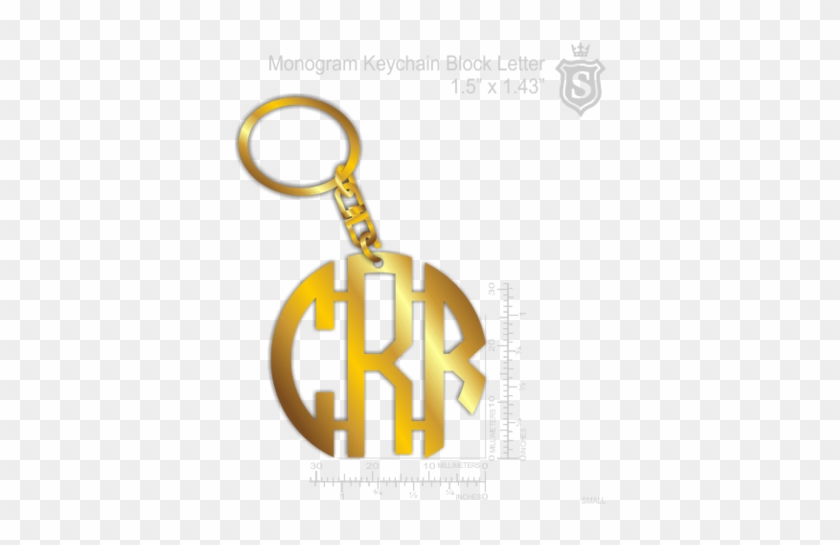 Monogram Keychain Block Letter - Keychain #834501