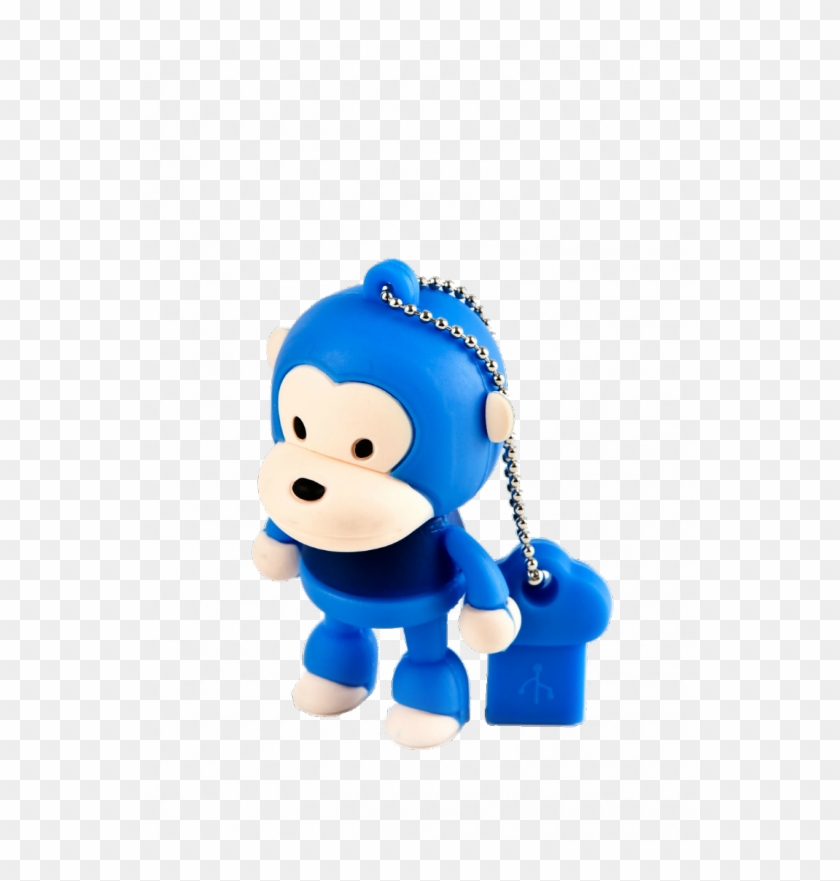 Usb Drive Monkey Blue Keychain - Satzuma Monkey Usb Flash Drive - 8 Gb - Blue #834634