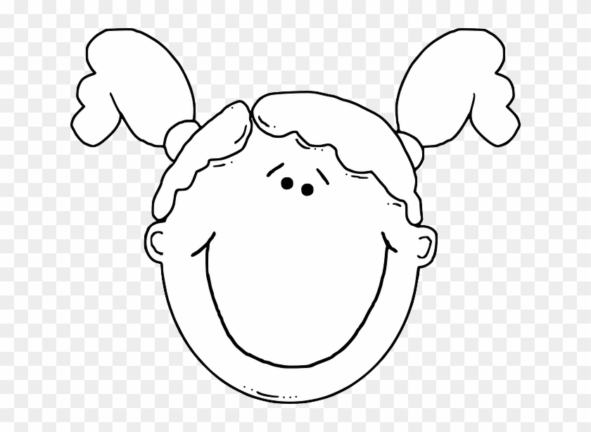 Outline, People, Kid, Girl, Young, Faces, Face - Girl Face Clip Art #834639